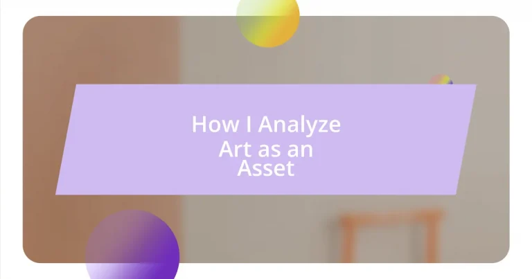 How I Analyze Art as an Asset