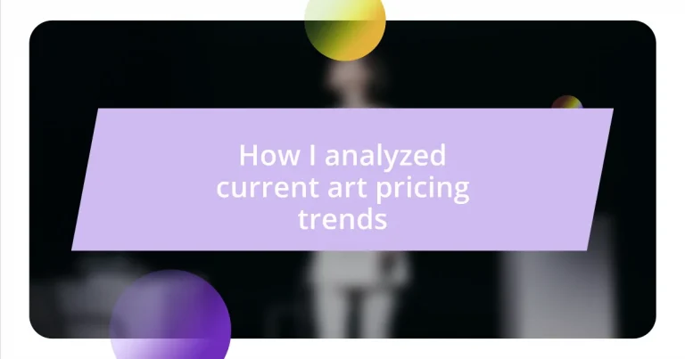 How I analyzed current art pricing trends