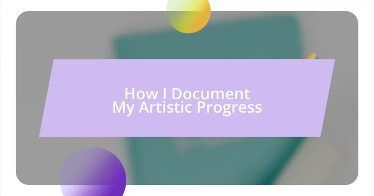 How I Document My Artistic Progress