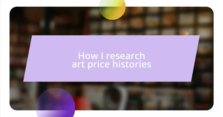 How I research art price histories