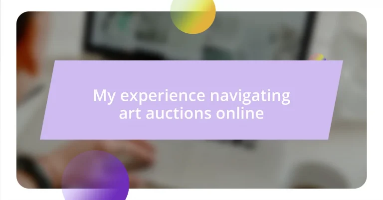 My experience navigating art auctions online