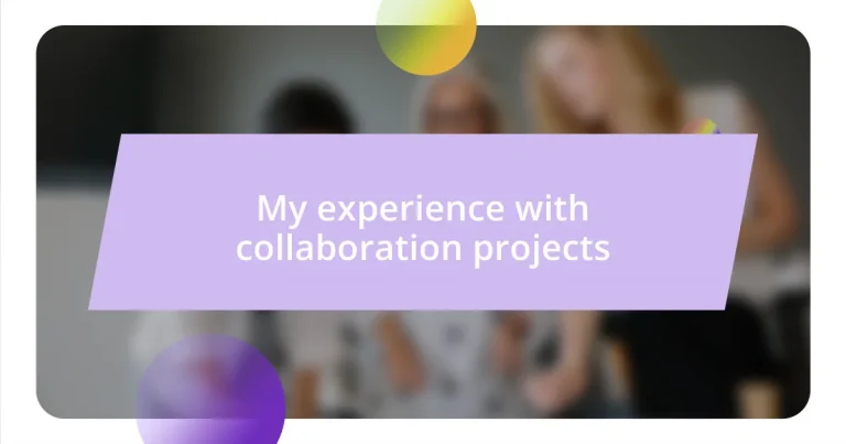 My experience with collaboration projects