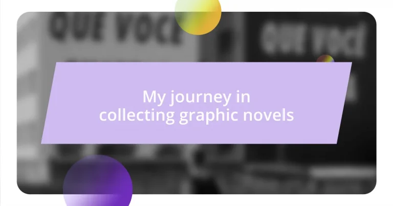 My journey in collecting graphic novels