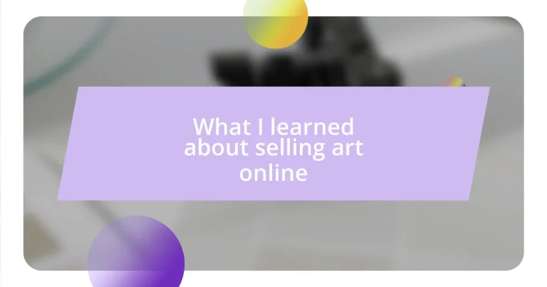 What I learned about selling art online