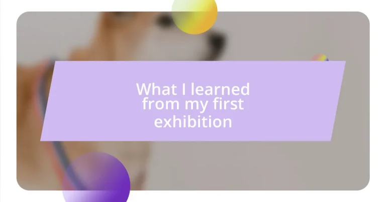 What I learned from my first exhibition